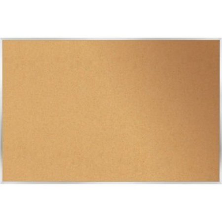 GHENT Ghent 4' x 10' Bulletin Board - Natural Cork Surface - Silver Frame AK410